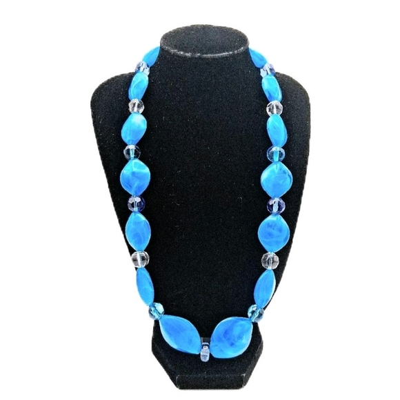 Hand Crafted Jewelry - Handmade Kool Blue Beaded Necklace